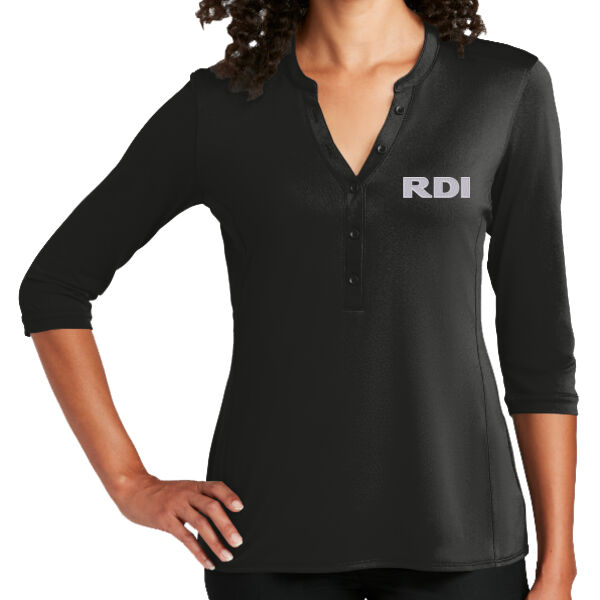 Embroidered RDI - Ladies UV Choice Pique Henley Thumbnail